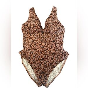 Shade & Shore Tan leopard one piece swimwear